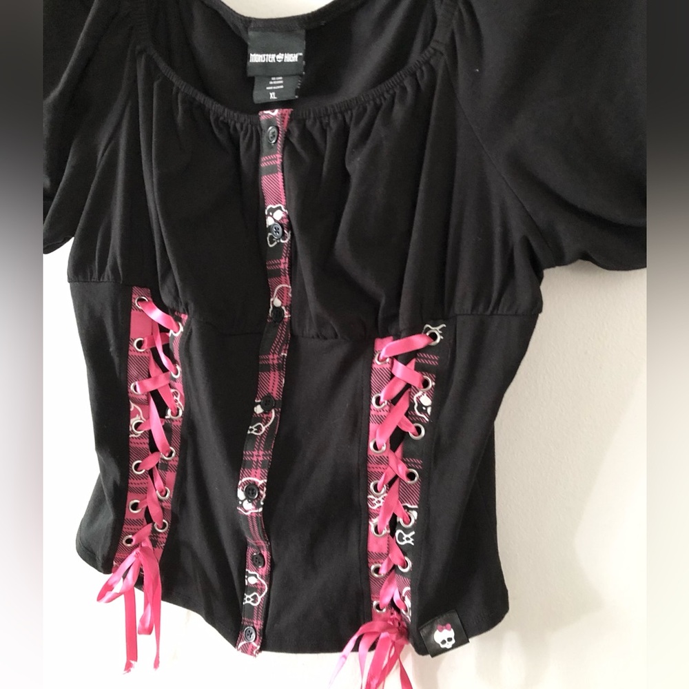 Monster High Skullette Lace Up Corset Top Goth Alt Fashion Halloween - Picture 3 of 7